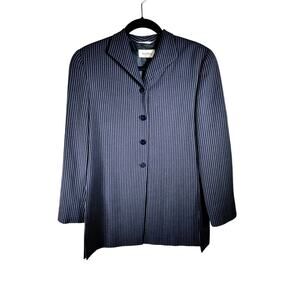 Tessi Bella Pinstripe Blazer Women’s Size 8 Made in Italy Side Slits
